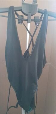 NORBOE NWT BLACK ONE PIECE BATHING SUIT W/GARTER BELT SIZE XL